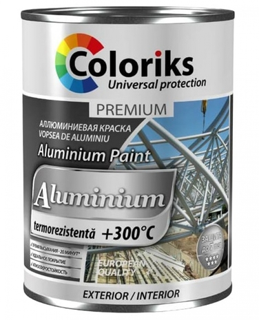 Краска алюминиевая термостойкая до +300°С ТМ "COLORIKS"