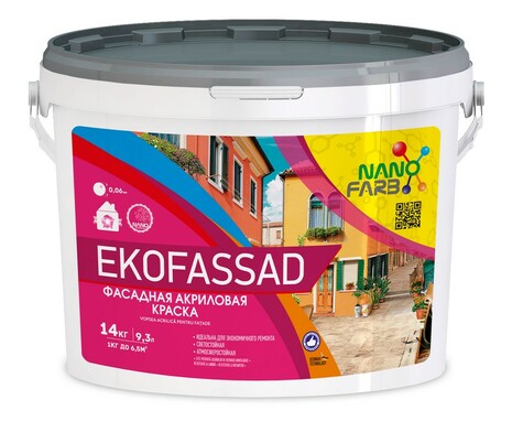 Водоэмульсионная краска фасадная EKOFASSAD ТМ "Nanofarb"