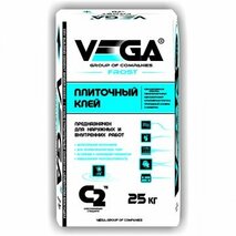 Клей плиточный "Vega"frost для внутренних и наружных работ.25 кг.(укреплен стекловолокнами)